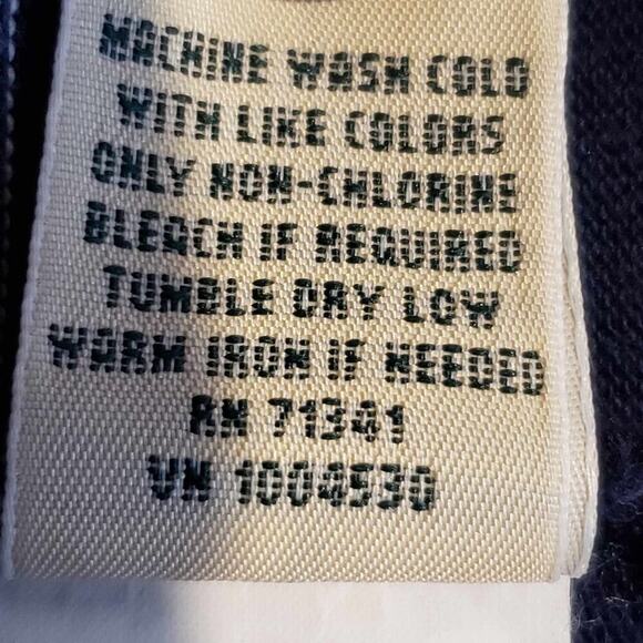 LL Bean Hoodie Womens Large L Blue Striped Henley Nautical Sweatshirt Casual - Picture 9 of 11